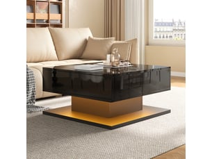 Table basse carré(e) coloris noir - 72 cmx72 cm