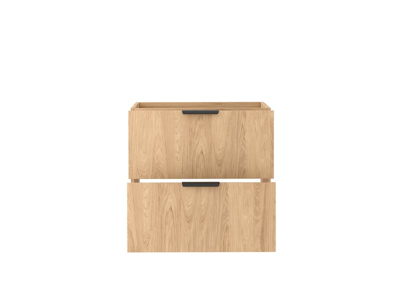  Meuble sous vasque suspendu luna effet chêne hikora 60 cm  - Conforama R