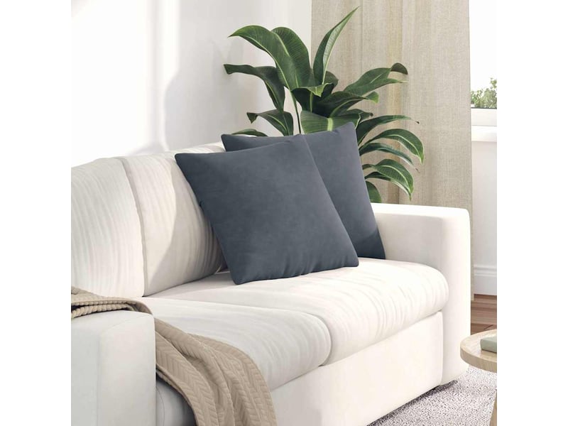  Lot de 2 coussins de canapé, coussins décoratifs gris foncé 45 x 45 cm cf59087  - Conforama B