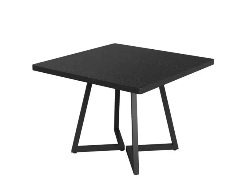 Table de salle à manger carrée 2 à 4 personnes pour cuisine en mdf et métal noir industriel - Conforama A
