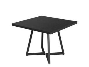 Table de salle à manger carrée 2 à 4 personnes pour cuisine en mdf et métal noir industriel