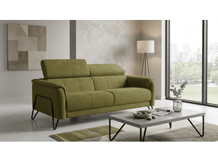 Canapé 3 places roden, tissu velours olive
