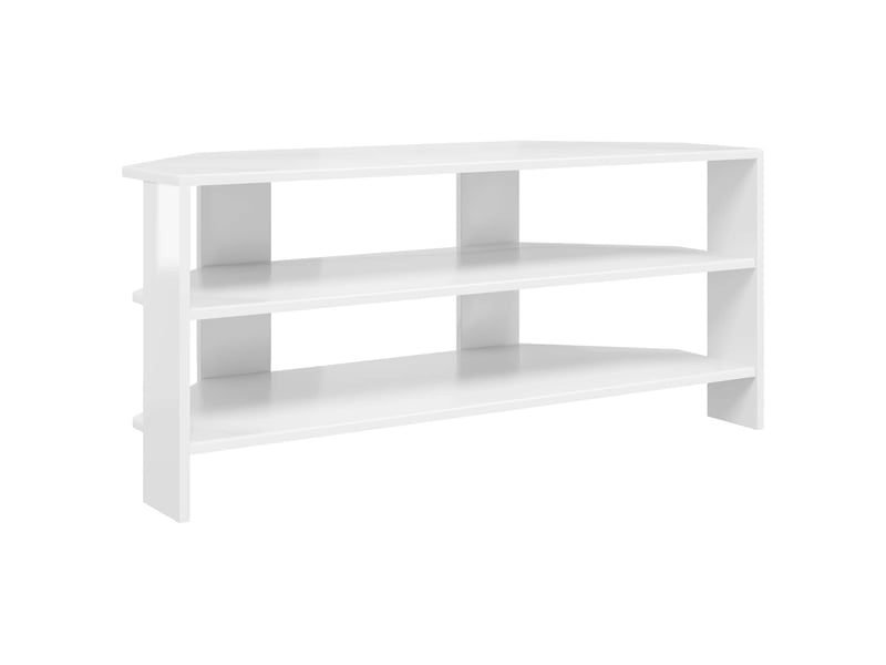  Meuble tv d'angle moderne 100x40,5x45 cm blanc brillant  - Conforama A
