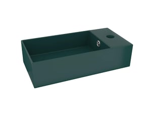 Lavabo de salle de bain, vasque à poser avec trop-plein céramique vert foncé cf65665