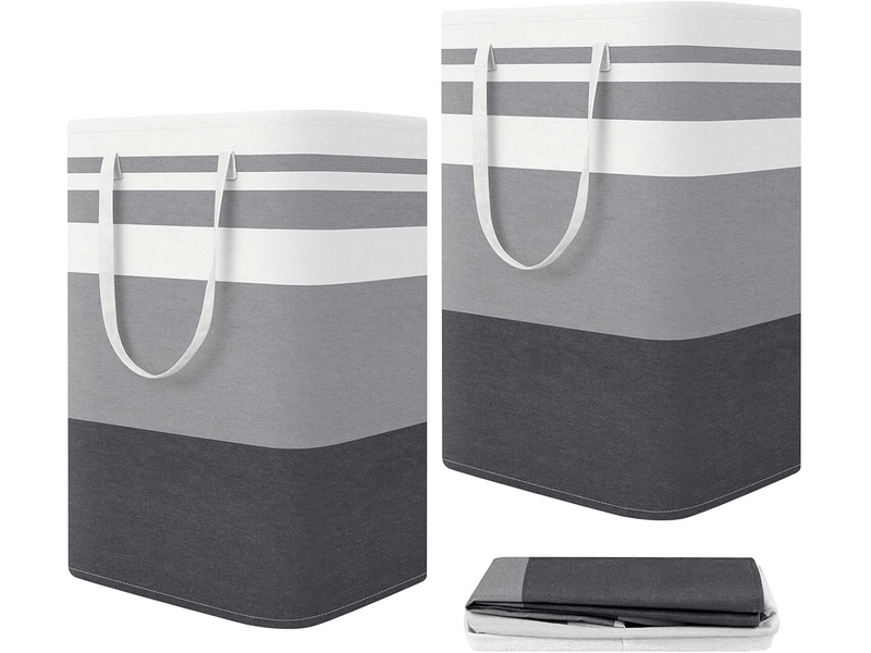 2 unités de panier à linge sale de 75l, pliable, avec poignée, de grande capacité, panier de rangement pour vêtements et jouets - Conforama A