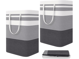 2 unités de panier à linge sale de 75l, pliable, avec poignée, de grande capacité, panier de rangement pour vêtements et jouets