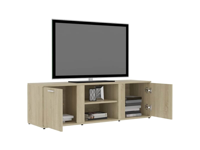 Meuble tv - banc tv - meuble de rangement chêne sonoma 120x34x37 cm bois d’ingénierie  - Conforama E