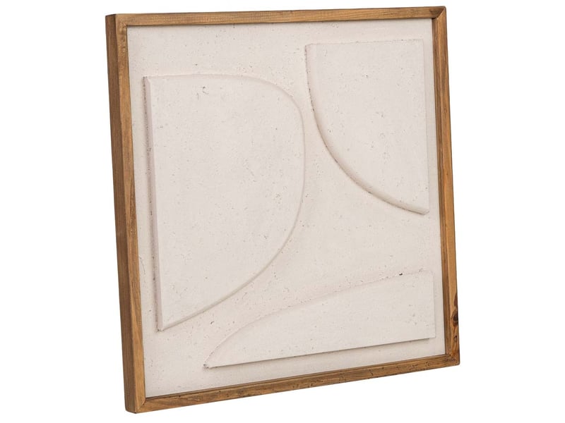  Tableau artisanal en bois recyclé relief blanc 62x4x62 cm h  - Conforama A