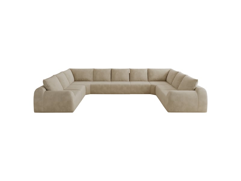 Canapé d’angle u modulable 411 cm, sofa compression sans structure, mousse confortable, sans montage, salon chambre, khaki - Conforama A