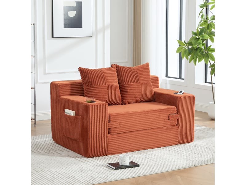 Canapé-lit 2 places avec poches latérales 151 x 133 cm evryae  - Conforama D