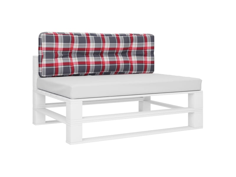  Coussin de palette, coussin de chaise, coussin de canapé motif à carreaux rouge 120x40x12 cm tissu cf55373  - Conforama C