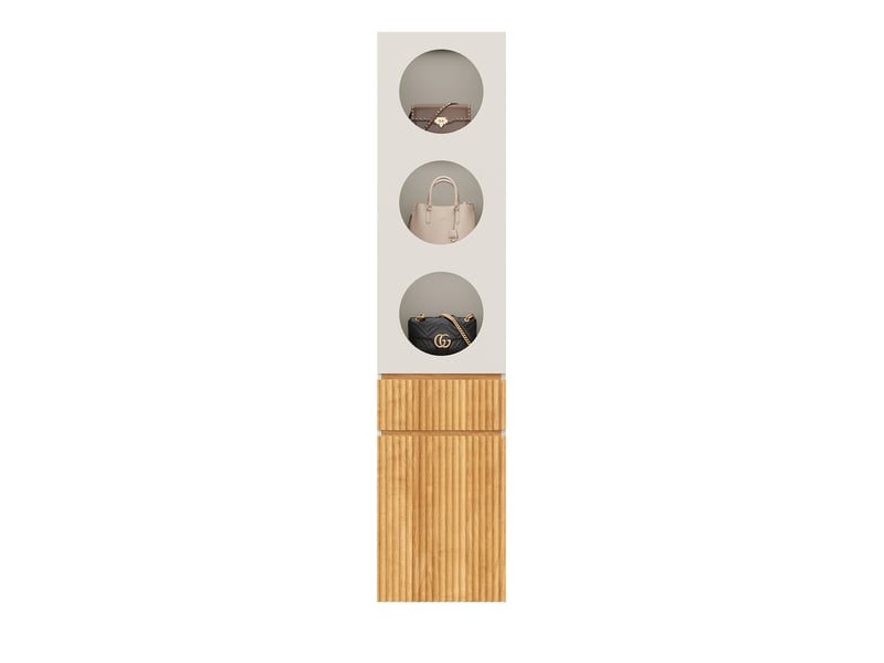  Armoire haute 45x50x200 cm 2 portes et 1 tiroir coloris chêne clair et gris  - Conforama A