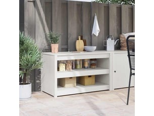 Meuble de rangement, armoire de cuisine meppel blanc 106x55x64cm pin massif