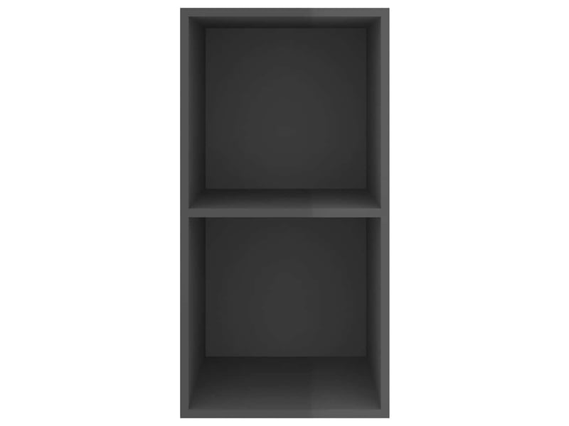  Meuble tv - banc tv - meuble de rangement mural gris brillant 37x37x72 cm bois d’ingénierie  - Conforama D