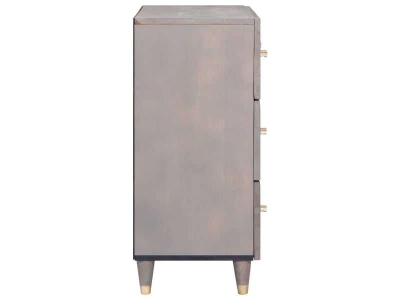 Lot de 2 buffet, meuble de rangement salon 60 x 33 x 75 cm bois de mangue massif gris - Conforama E