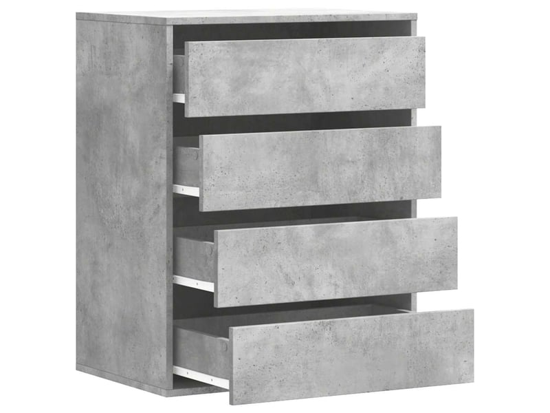  Commode chambre adulte, commode d'angle gris béton 60x41x76 cm bois d'ingénierie  - Conforama E