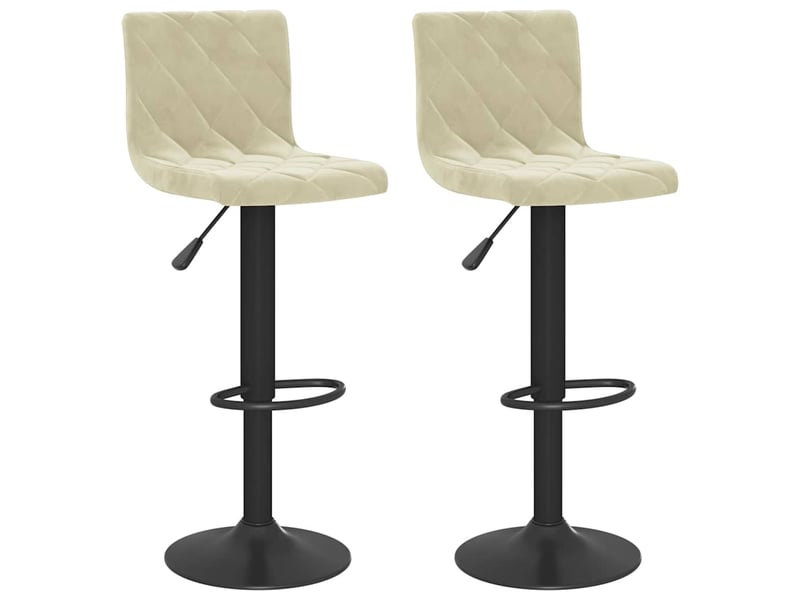  Lot de 2 tabouret de bar, chaise de bar crème velours shl15265  - Conforama A
