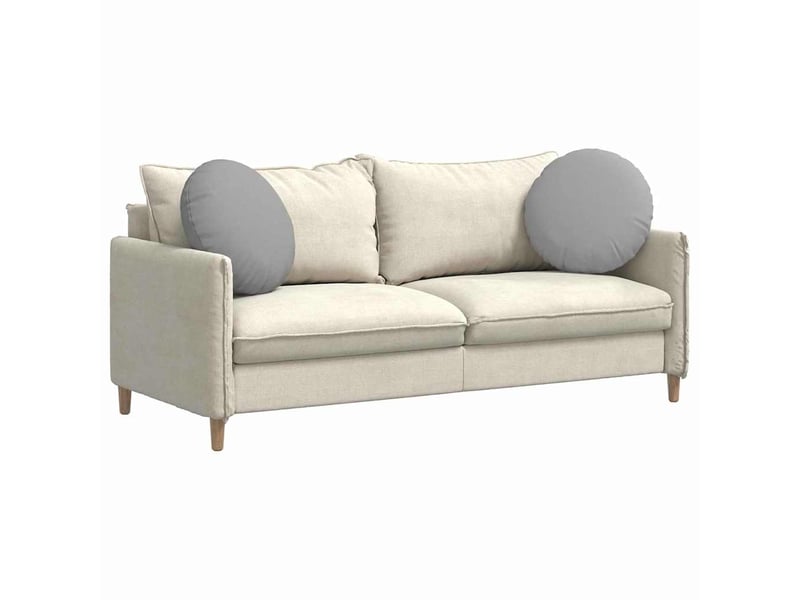 Lot de 2 coussins de siège, coussins décoratifs tissu gris nuage ø50 x 19 cm cf59835 - Conforama C