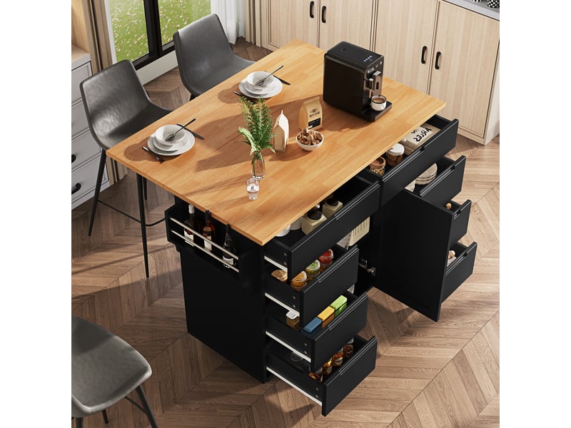  Desserte 1 porte 8 tiroirs coloris noir desserte noir - Conforama E