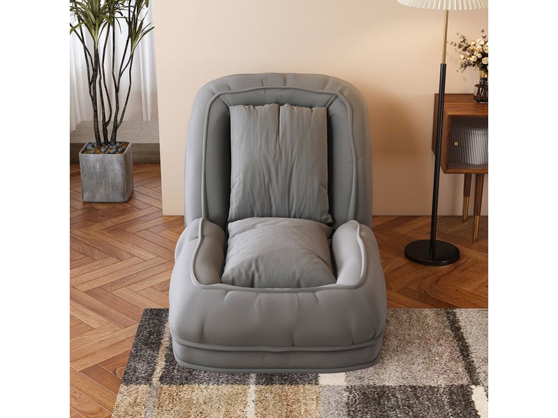  Canapé-lit pliable - gris - tissu+métal - 11.5 kg - 5 positions réglables - peu encombrant - polyvalent 180x90x26cm - Conforama C