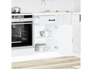 Meuble de rangement, armoire de cuisine lucca blanc brillant bois ingénierie shl5220