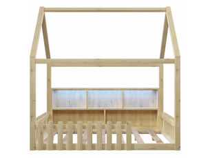 Lit cabane 140x190 cm ZOVIRA coloris naturel