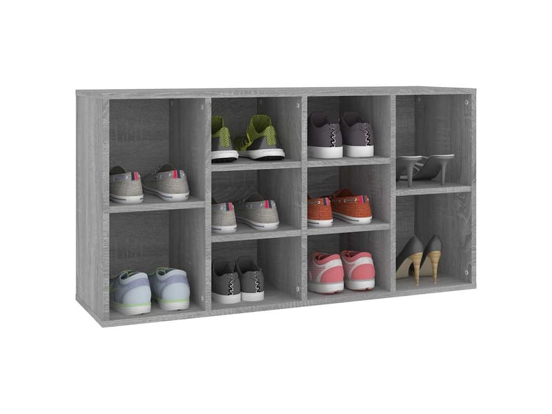  Banc à chaussures, meuble à chaussures sonoma gris 103x30x55 cm bois d'ingénierie  - Conforama D