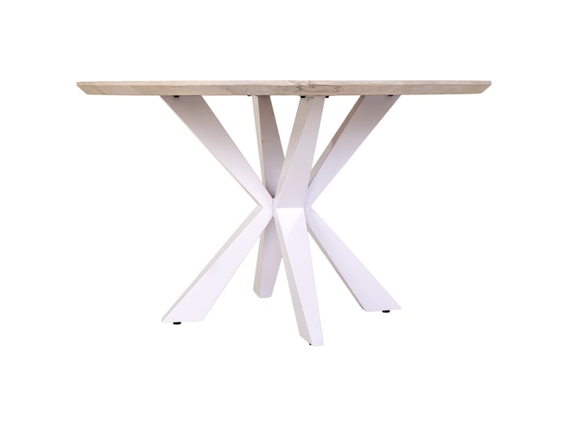  Table de salle à manger en bois blanc 130x130x77 cm (hauteur)  - Conforama B