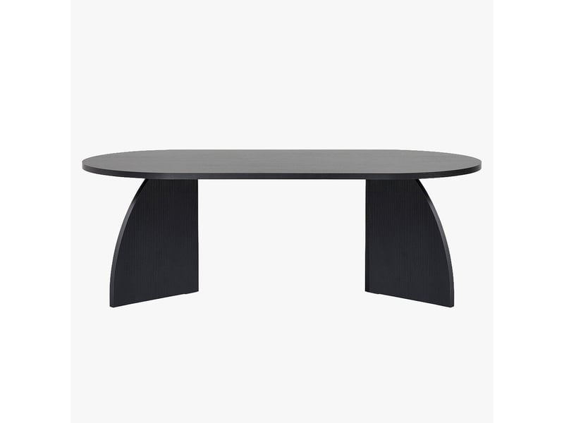  Table basse ovale couleur bois noir 120 cm  - Conforama C