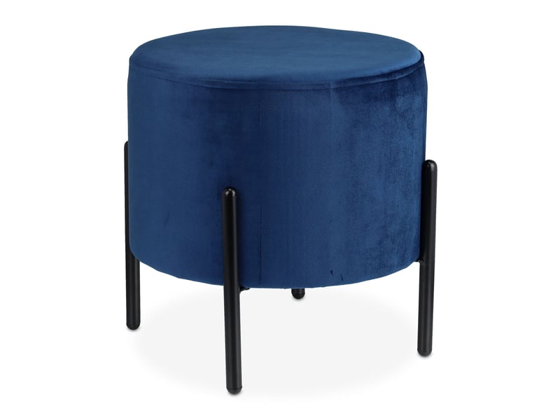 Tabouret d'appoint moderne 40 x 40 x 45 cm assise douce décoratif en velours bleu 13_0011073  - Conforama A
