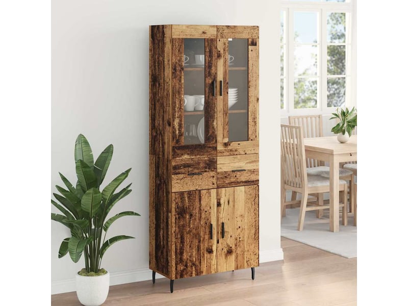  Buffet - haut armoire 2 pc bois ancien 69,5 x 34 x 180 cm  - Conforama D