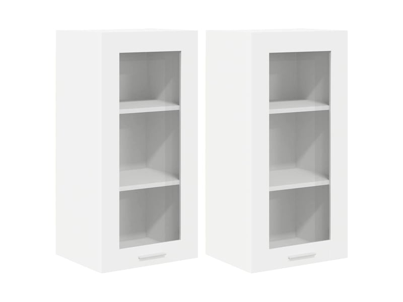  Meuble de rangement cuisine, armoire suspendue 2 pcs blanc bois d'ingénierie shl618  - Conforama A