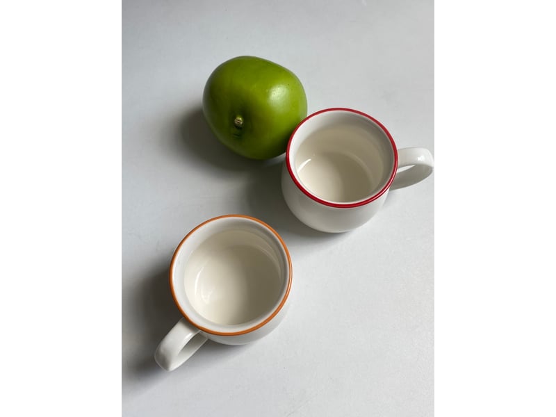  Tasse à bord rouge et orange, 170 ml  - Conforama E