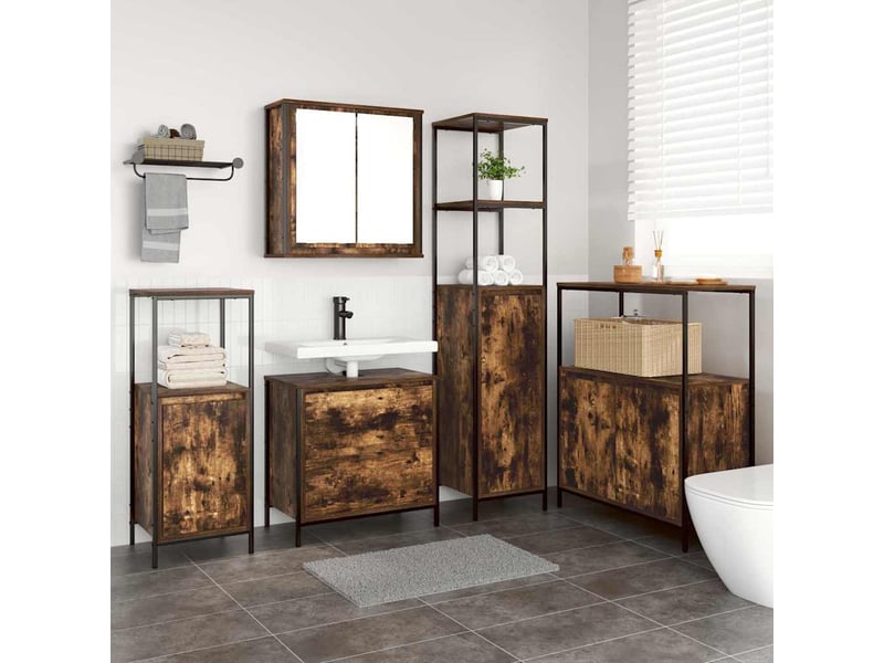  Ensemble de mobilier de salle de bain 5 pc marron cf64567  - Conforama B