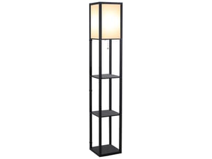 Lampadaire étagère 26l x 26l x 160h cm 3 étagères 4 niveaux mdf noir