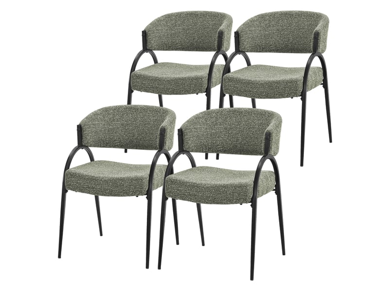  Ml-design lot de 4 chaises de salle à manger rembourrées en tissu bouclé, avec accoudoirs et dossier incurvée, cadre en acier, rembourrage confortable, pour salon cuisine bureau, 120 kg, vert ECD Germany GmbH - Conforama A