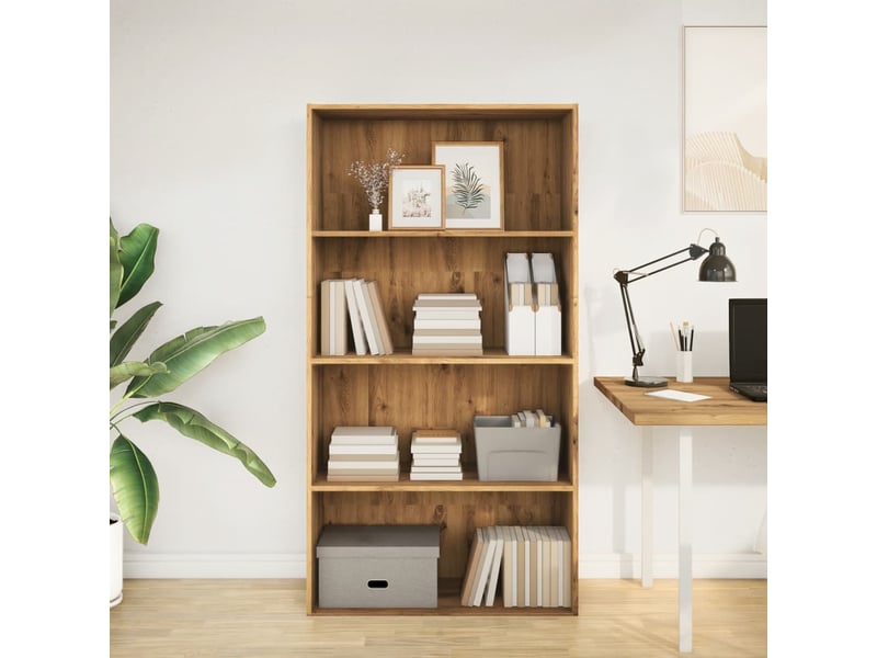  Bibliothèque, étagère de rangement chêne artisanal 80x30x152 cm bois d'ingénierie  - Conforama C