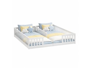 Lit 2 places 2x90x200 cm BEAOK coloris blanc