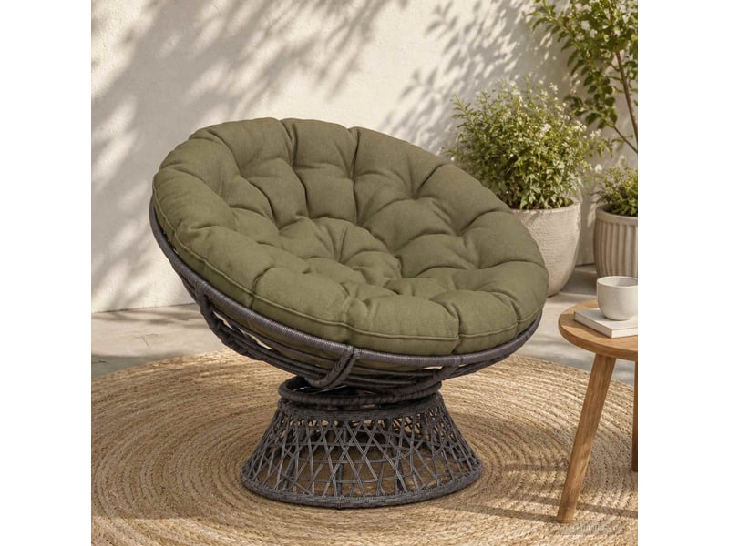  Coussin de chaise papasan, coussin d'assise vianen 100 % polyester vert olive cf54252  - Conforama B