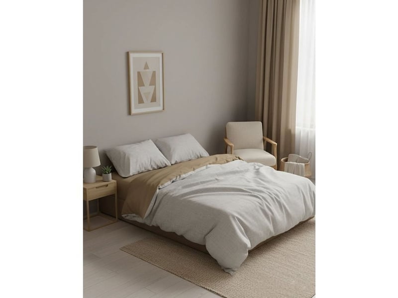 Housse de couette king size beige 240 x 220 cm + 2 taies 60 x 60 cm coton renforcé texturé 129CTN64767 - Conforama A