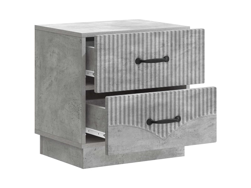  Table de chevet 2 pièces gris béton 43 x 34,5 x 44,5 cm  - Conforama D