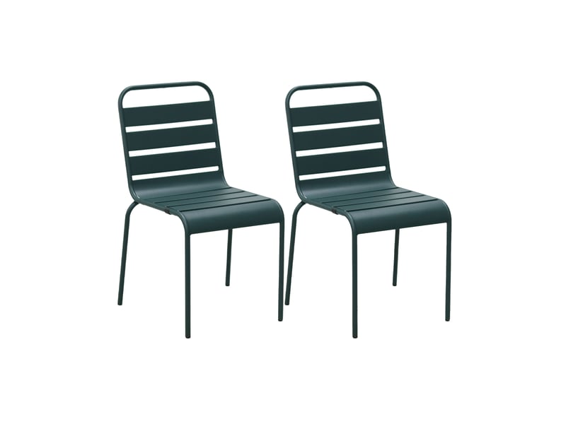 Lot de 2 chaises de jardin en métal vert sapin - baca - Conforama B