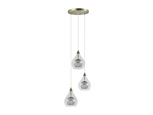 Fabrilamp lhasa, lampe, moderne, 3 x g9, cuir, 30-148 x 30 x 30 cm