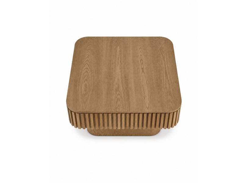  Table basse carrée 75x75x35 cm en mdf coloris bois naturel avec rangement  - Conforama A