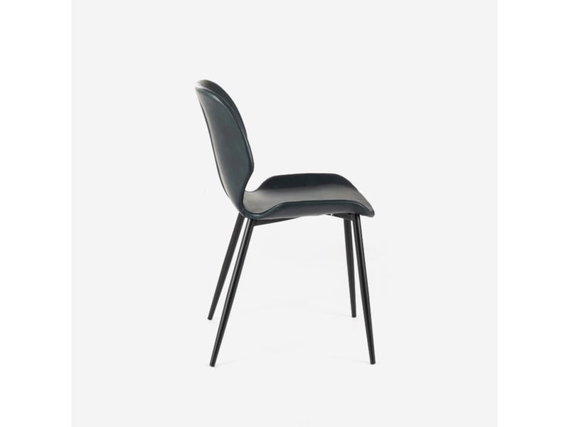  Lot de 4 chaises de salle à manger rembourrées soft-touch callisto - bleu  - Conforama D