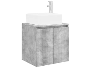 Vanité de lavabo mural, meuble de rangement gris béton 53x35x63 cm