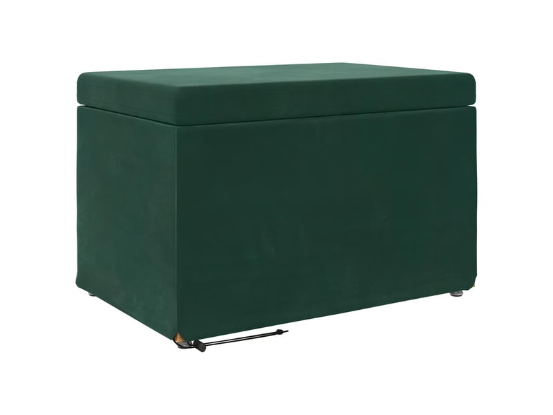  Tabouret bas, ottoman vert foncé 61x41x40 cm velours et bois composite  - Conforama A