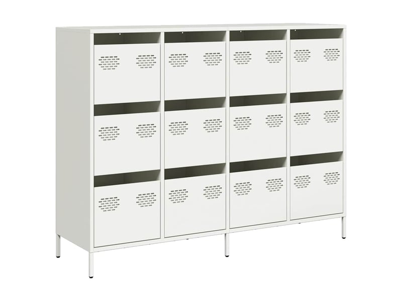  Buffet - bahut - meuble de rangement blanc 135x39x103,5 cm acier laminé à froid  - Conforama A