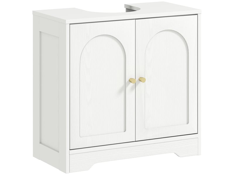  Meuble sous lavabo 2 portes étagère réglable blanc 60 x 30 x 65 cm  - Conforama A