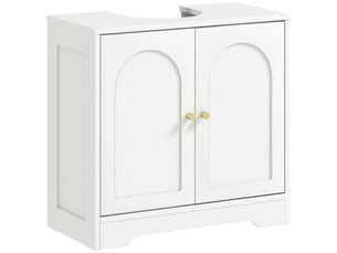 Meuble sous lavabo 2 portes étagère réglable blanc 60 x 30 x 65 cm